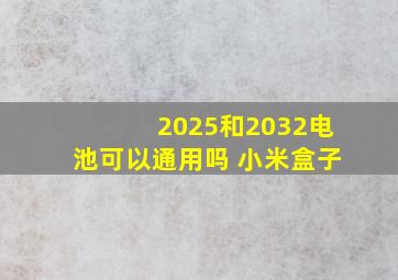 2025和2032电池可以通用吗 小米盒子